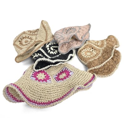 Olkihattu - Gårda Crete Bucket hat (luonto/multi)