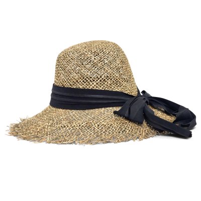 Olkihattu - Gårda Dubrovnik Sun Hat (luonnollinen/musta)