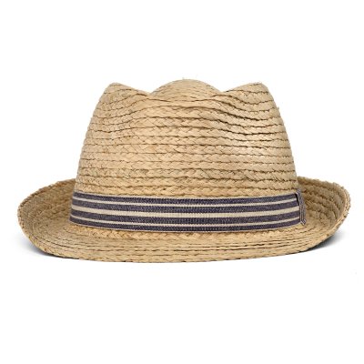 Olkihattu - Gårda Marzagan Raffia Trilby (luonnonväri/sininen)