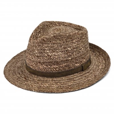 Olkihattu - Gårda Tenerife Raffia Fedora (luonnonväri/ruskea)