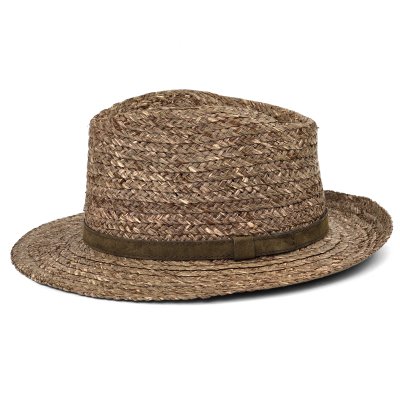 Olkihattu - Gårda Tenerife Raffia Fedora (luonnonväri/ruskea)