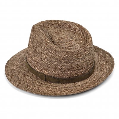 Olkihattu - Gårda Tenerife Raffia Fedora (luonnonväri/ruskea)