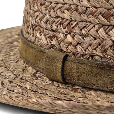 Olkihattu - Gårda Tenerife Raffia Fedora (luonnonväri/ruskea)